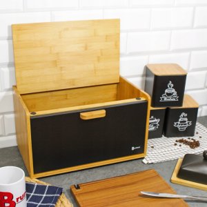 CHLEBAK BAMBUSOWY POJEMNIK NA PIECZYWO BRUNBESTE BB-4254 CZARNY 3