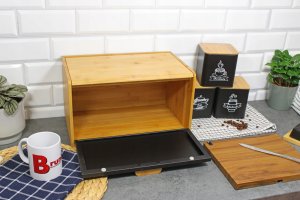 CHLEBAK BAMBUSOWY POJEMNIK NA PIECZYWO BRUNBESTE BB-4254 CZARNY 4