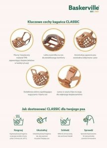 Baskerville BASKERVILLE KAGANIEC CLASSIC 10 BEŻOWY dł. 9cm obwód 36cm 12