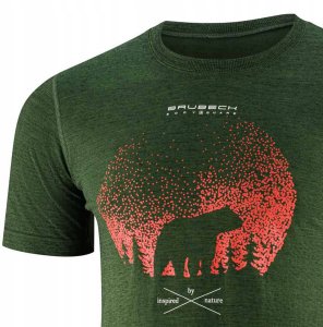 SS1265M Koszulka męska z krótkim rękawem OUTDOOR WOOL PRO ciemnozielony XXL - NIEDZWIEDŹ 4 2