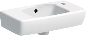 500.318.01.5 / GEBERIT / SELNOVA COMPACT / UMYWALKA KOMPAKTOWA, B45CM, H14.5CM, T25CM, KRÓTKA, Z POWIERZCHNIĄ ODKŁADCZĄ PO LEWEJ STRONIE, Z PRZELEWEM, Z OTWOREM NA BATERIĘ PO PRAWEJ STRONIE  / 1