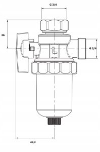 6096970 / VALVEX / MAGNETYZER / SEPARATOR ZANIECZYSZCZEŃ M-PURE 3/4" 4