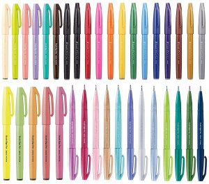 Pentel Pisaki pędzelkowe Brush Sign Pen SES15C 36 (SES15C-ST36PL) 5
