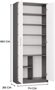 Regał Oliv 2D ANTRACYT BIEL 9