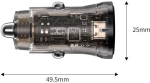 TECH-PROTECT CC01 2-PORT CAR CHARGER PD45W/QC3.0 BLACK 3
