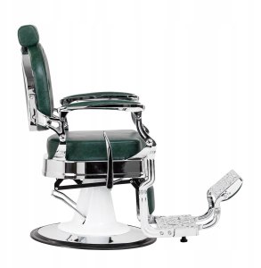 Gabbiano fotel barberski President Zielony z chromowaną ramą 1