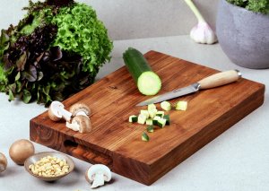 Gruba deska do krojenia z drewna akacji, 40 x 25 cm 3