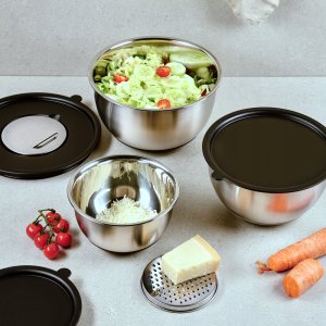 Zestaw 3 misek do mieszania z tarkami w zestawie 2