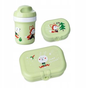 Zestaw: bidon 200 ml i śniadaniówka HOP ON AT HOME, 3-częściowy, KOZIOL 1