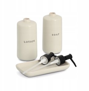 Ceramiczne dozowniki do mydła i lotionu BATH STYLE, 3 elementy 2