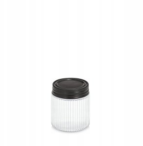 Słoik z metalową pokrywką KITCHEN ESSENTIALS, ryflowane szkło 1