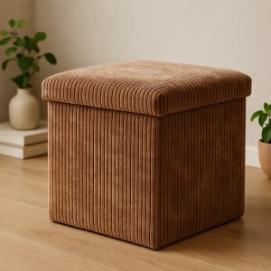 Pufa ze schowkiem sztruksowa TOBO, 38 x 38 x 38 cm 2