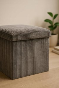 Storage Solutions Pufa ze schowkiem sztruksowa TOBO, 38 x 38 x 38 cm 2