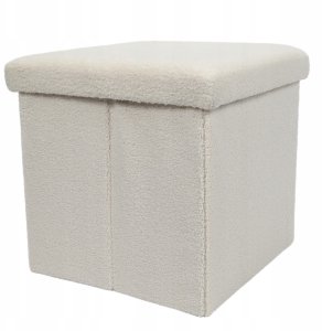 Pufa ze schowkiem boucle BINI, 38 x 38 x 38 cm 3