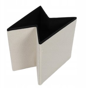 Pufa ze schowkiem boucle BINI, 38 x 38 x 38 cm 6