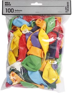 Creativ Company Balloner, runde, pakke a 100 assorterede farver 2