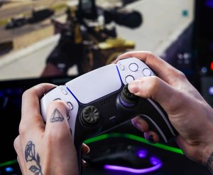 Steelseries Black Galaxy, PlayStation 4, PlayStation 5, Thumbstick, Black, Rubber, Concave, United States 2