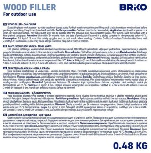 Briko Wood Filler Exterior Oak 0.48Kg 2