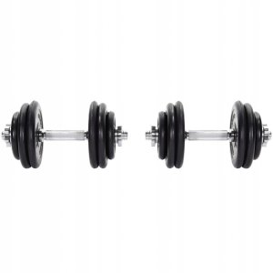 2x15kg Hantle regulowane gumowane 30 mm 3