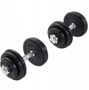 2x15kg Hantle regulowane gumowane 30 mm 7