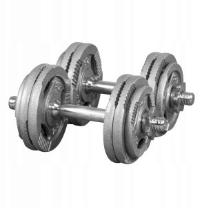 2x15 kg Hantle regulowane żeliwne z uchwytami 30 mm 2