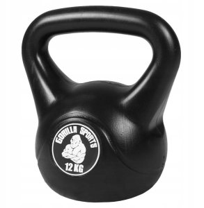 Kettlebelle 12 kg winyl Gorilla Sports czarny 3