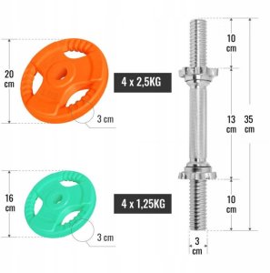 HANTLE 20KG REGULOWANE GRYFY TALERZE GUMOWANE 10