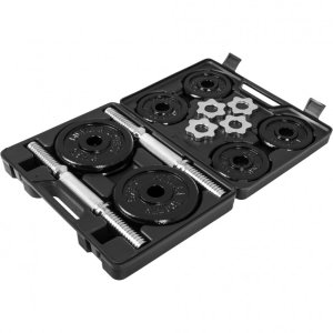 2x10 kg Hantle regulowane żeliwne 30 mm + walizka 2