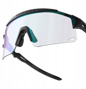 Okulary rowerowe Rockbros fotochromowe, z ochroną UV i wkładką korekcyjną - przezroczyste czarne 4