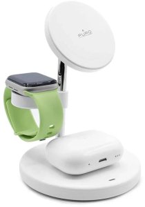 Ładowarka indukcyjna 3 w 1 Puro Mag Station ze stojakiem - biała 5