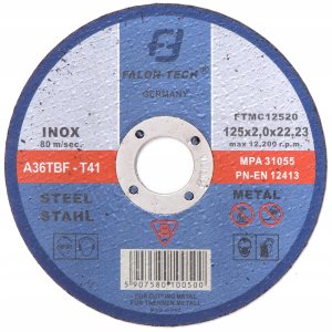 TARCZA INOX 125X2mm DO CIĘCIA METALU STALI ŻELIWA DRUTU INOXU 125MM 2MM 1