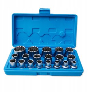 Falontech ZESTAW KLUCZY SPLINE NASADKI 1/2" CALA 12 kątne 12 kąt nasadka 8-32mm 2