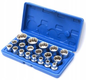 Falontech ZESTAW KLUCZY SPLINE NASADKI 1/2" CALA 12 kątne 12 kąt nasadka 8-32mm 4