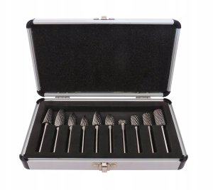 ZESTAW PILNIKÓW FREZÓW OBROTOWYCH DO METALU 10EL 2