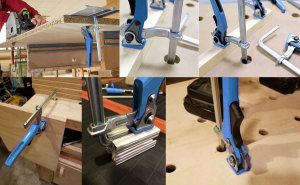 ŚCISK STOLARSKI DŹWIGNIOWY ZACISK UCHWYT DO SZYNY ODKUWANY 160 x 60mm 3