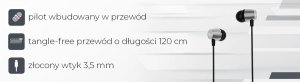 Słuchawki Aiwa Słuchawki douszne AIWA ESTM-30SL 99dB 16ohm Srebrne 5