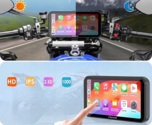 Nawigacja GPS Carpuride W603 Motocyklowy ekran Carplay/Android 6,3" Auto GPS i pilot 4