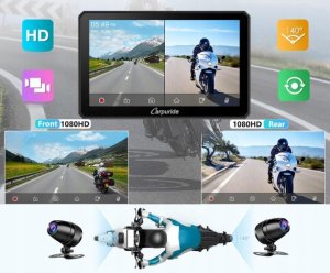 Radio samochodowe Carpuride W712D ekran motocyklowy 7'' podwójne kamery 1080p CarPlay 4