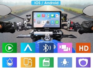 Radio samochodowe Carpuride W712D ekran motocyklowy 7'' podwójne kamery 1080p CarPlay 5