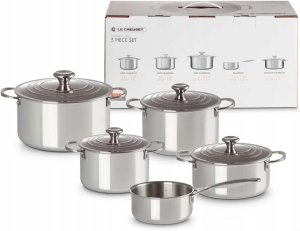 Le Creuset 5-częściowy zestaw garnków ze stali nierdzewnej 3-ply Plus 1
