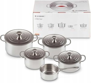 Le Creuset 5-częściowy zestaw garnków ze stali nierdzewnej 3-ply Plus 2