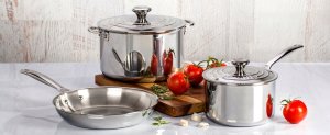 Le Creuset 5-częściowy zestaw garnków ze stali nierdzewnej 3-ply Plus 3