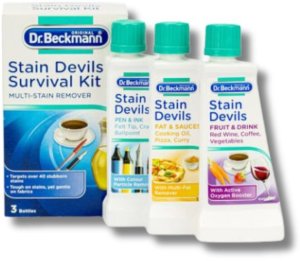 Zestaw odplamiaczy do plam tłuszcz długopis kawa wino dr. beckmann niemiecki3x50ml 1