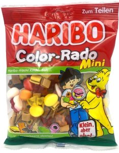 Haribo mini color-rado owocowe anyżowe czarne żelki mini kształty 160g 1