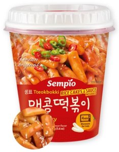 Koreańskie tteokbokki kluseczki ryżowe w sosie hot spicy topokki danie instant sempio 160g 1