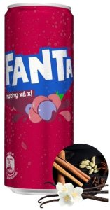Fanta Sarsi Xa Xi z Wietnamu korzenno waniliowy smak azjatycki napój gazowany w puszce 320ml 1