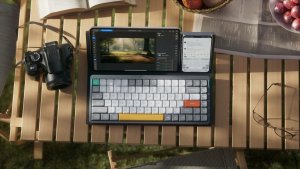 Nuphy Nuphy - NuFolio V3 do Air75 V2 - Pokrowiec na klawiaturę i stojak 2w1 Lustrous Gray 3