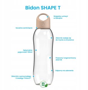 Dafi Bidon na Wodę SHAPE T 0,7 l Kolor Cappuccino 2