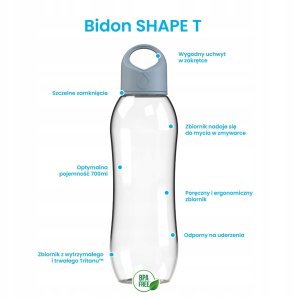 Dafi Bidon na Wodę SHAPE T 0,7l Kolor Stalowy 2