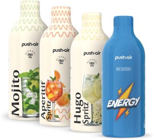PUSHAIR 4 syropy do wody 500ml APERITIF + MOJITO + HUGO + ENERGY 1